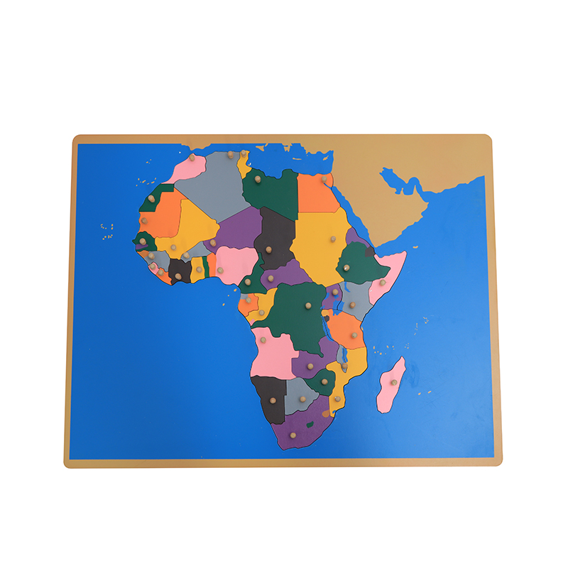 Kids Education Tools - Puzzle de carte en bois d'afrique