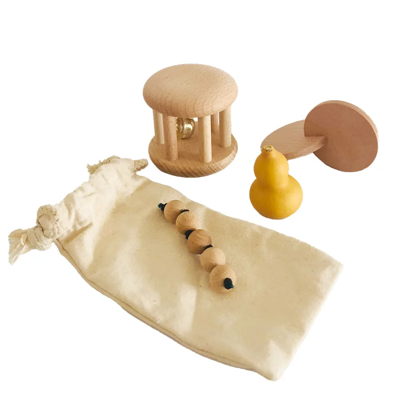 Kids Education Tools - Hochet cloche en bois Montessori pour