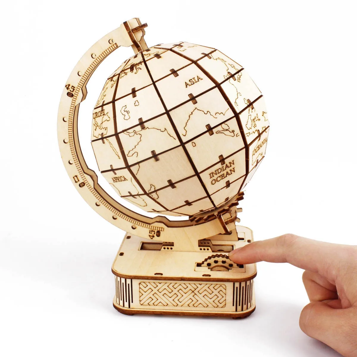 Puzzle Map World - Puzzle Globe 3D en bois, jouet