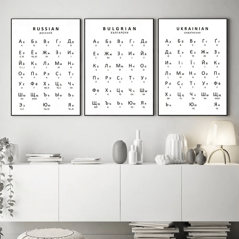 Kids Education Picture - 1PC Affiche de l'Alphabet Russe, Ukrainien