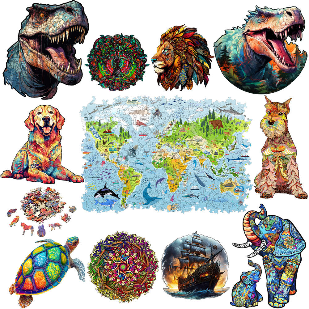 Puzzle Map World - Bricolage bois Puzzle pour enfants adulte
