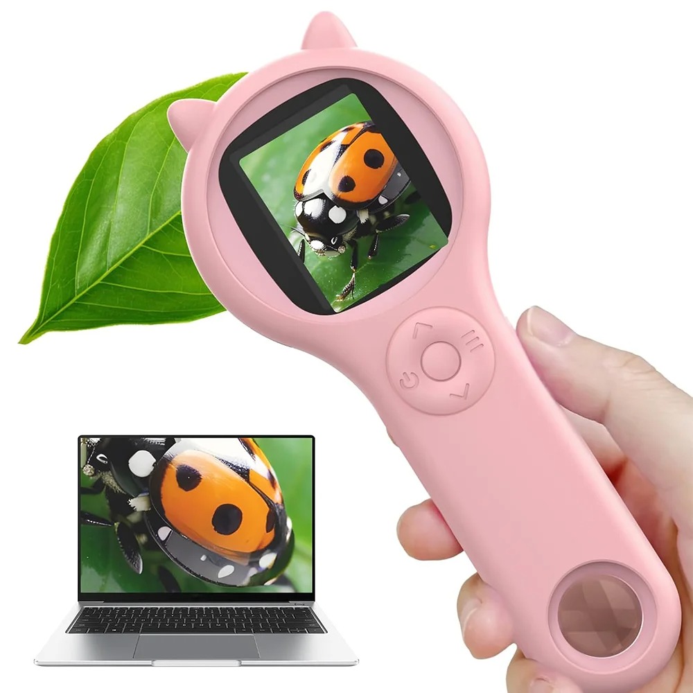 Kids Educational Videos - Microscope numérique grossissant portatif pour enfants,