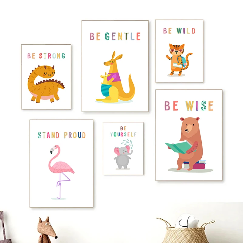 Kids Education Picture - Affiche murale en toile imprimée avec