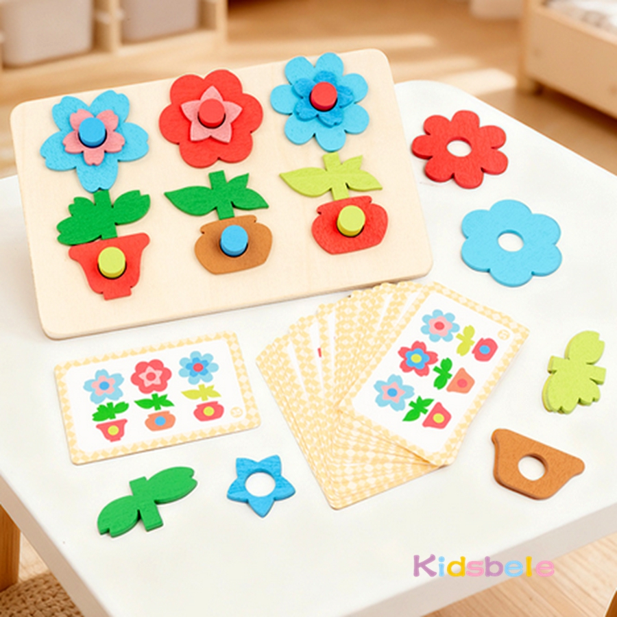 Puzzle de fleurs en bois Monte - Kids Educational Game 3 avis et prix