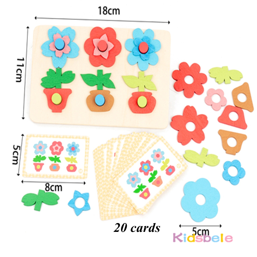 Puzzle de fleurs en bois Monte - Kids Educational Game 3 avis et prix
